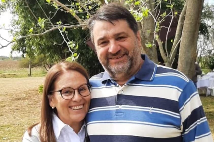 Claudio Perusini y su esposa. 