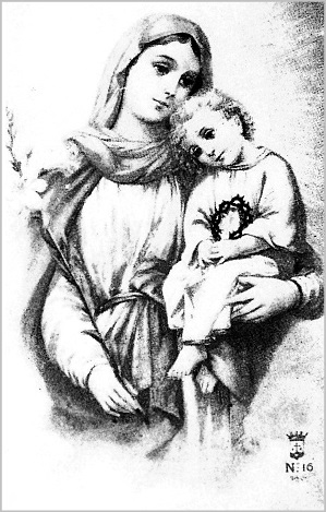 Ésta es la imagen de la Virgen que tenía ante sí el joven Dolindo.
