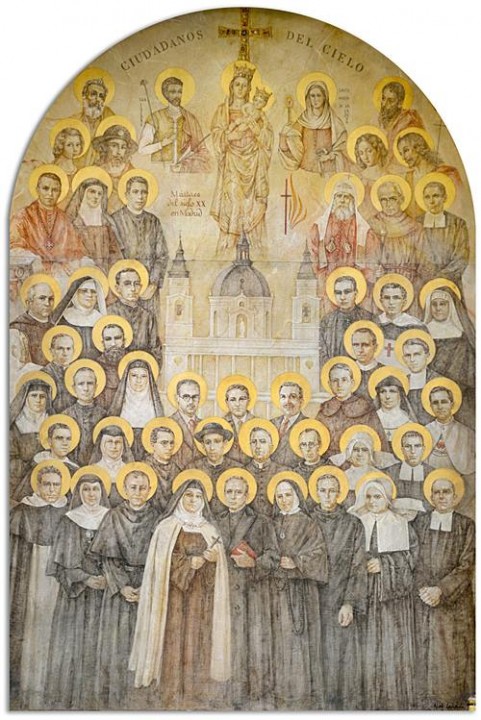 Icono de los mártires en la iglesia de las Calatravas de Madrid.