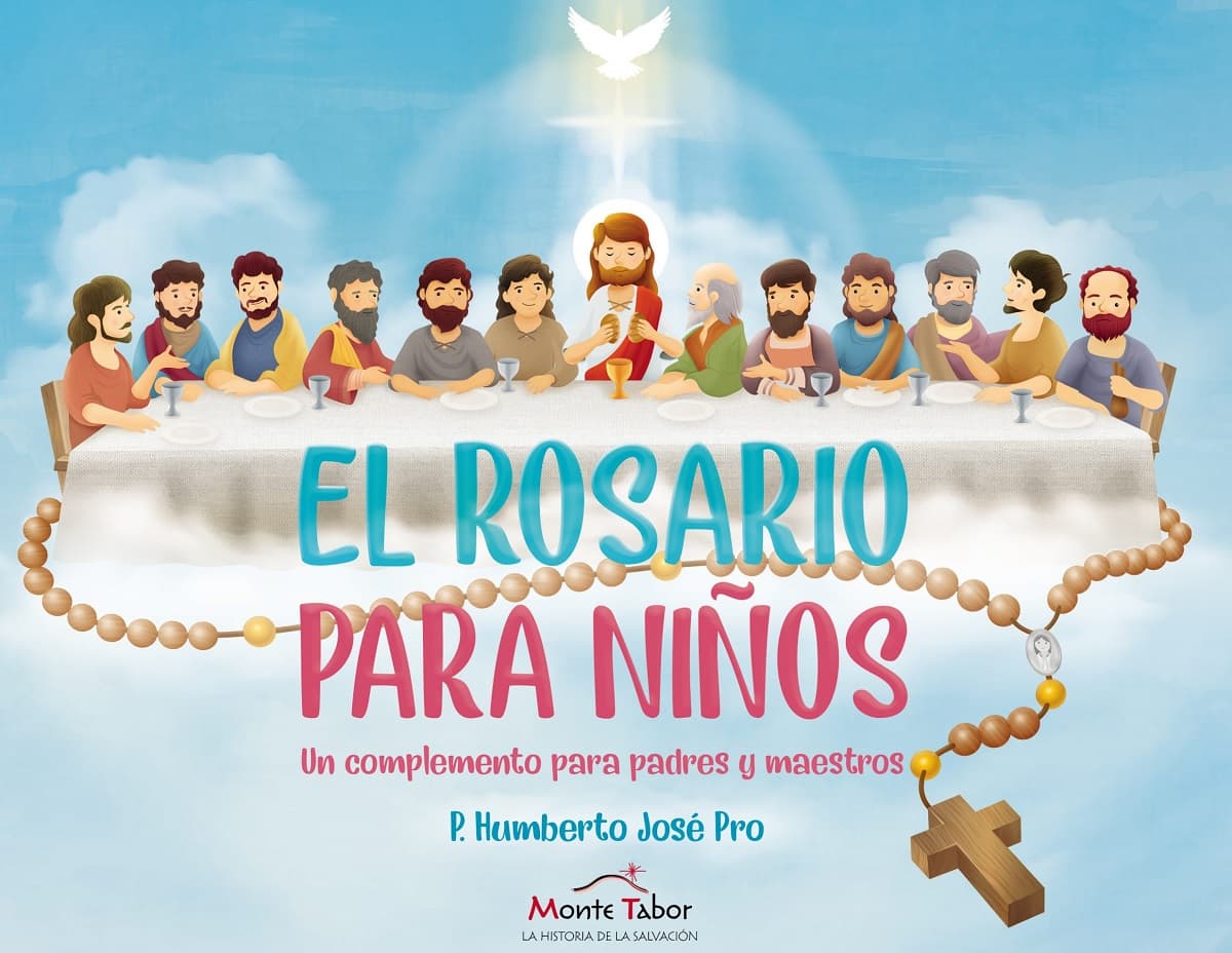 Portada del libro de Monte Tabor El Rosario para Niños, con juegos y QR