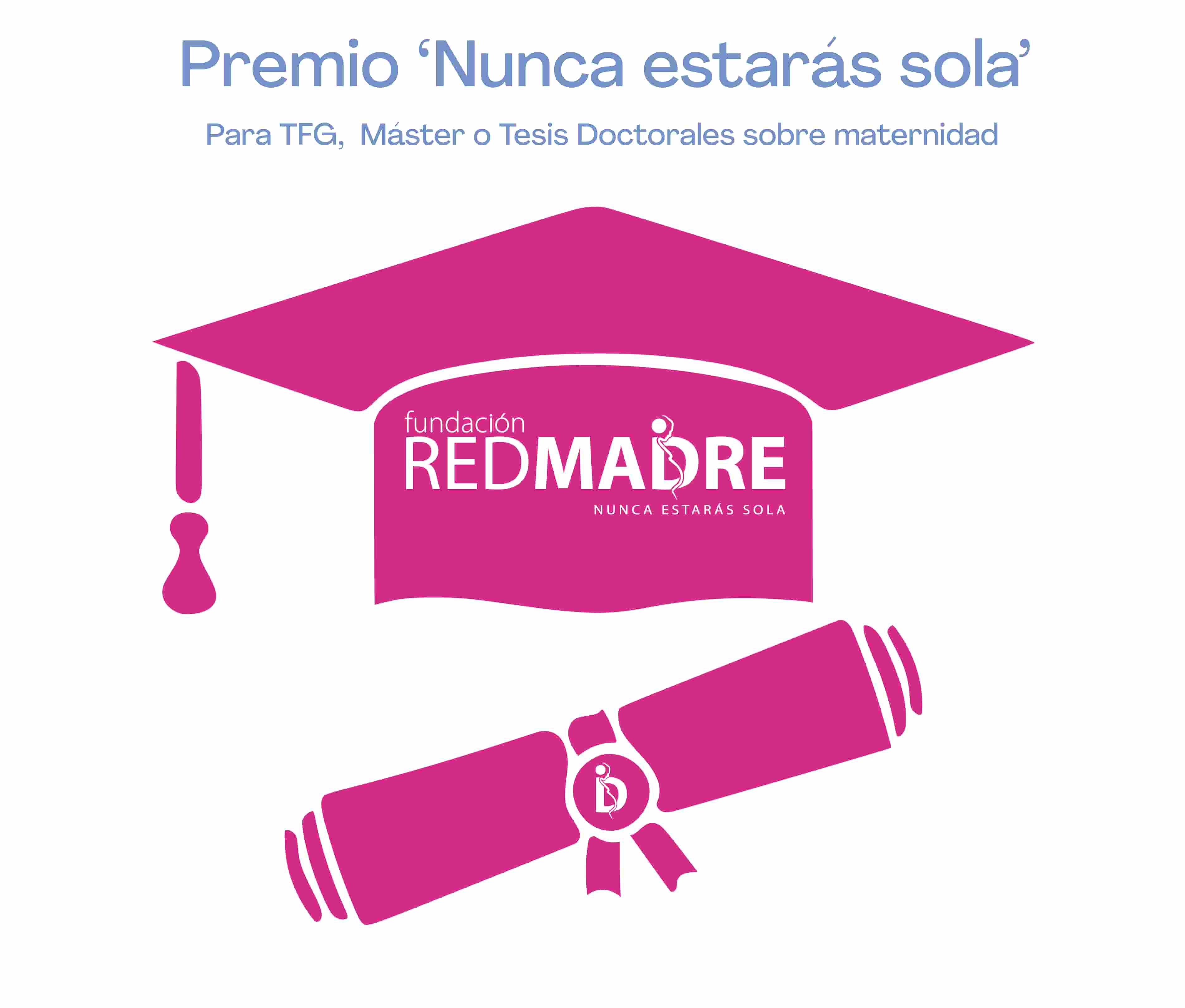 Logotipo del Premio Nunca Estarás Sola de RedMadre para tesis y trabajos sobre maternidad reciente