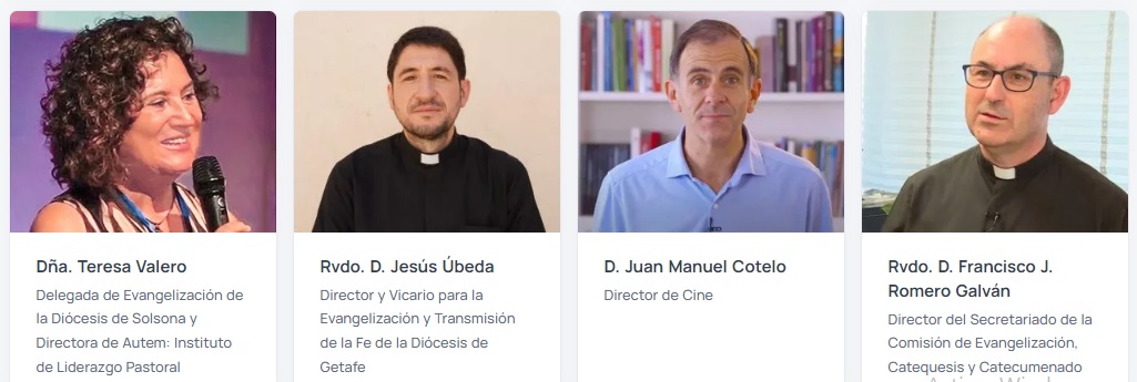 Teresa Valera, Juan Manuel Cotelo y los sacerdotes Jesús Úbeda y Francisco Romero en Feria LuxMundi en Alicante