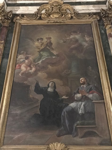 San Francisco de Sales y Santa Juana de Chantal en un óleo de Corrado Giaquinto que se conserva en la iglesia de Santa Bárbara de Madrid.