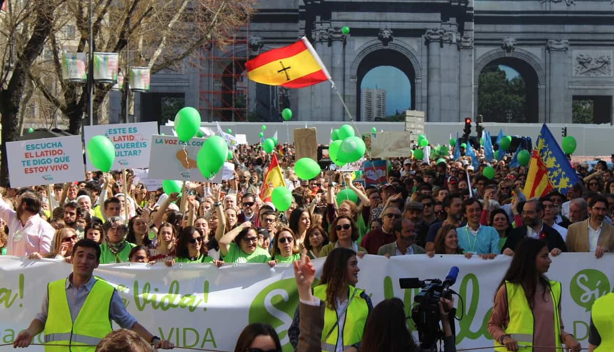 Mucha gente en la Marcha Sí a la Vida de Madrid en 2023