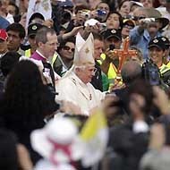 El Papa, durante la misa de la mañana.