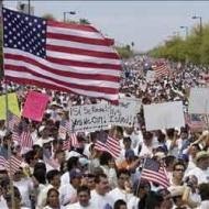 Manifestación contra la ley de inmigración en Arizona