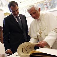 Zapatero en el Vaticano.