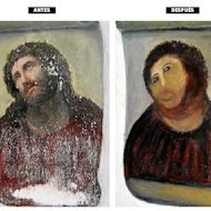 El Cristo de Borja, antes y después.
