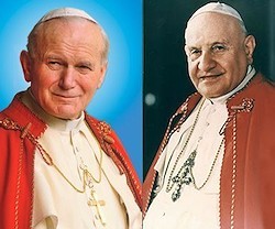 Juan Pablo II y Juan XXIII.