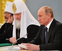 Vladimir Putin, el Patriarca Kiril y otros jerarcas ortodoxos