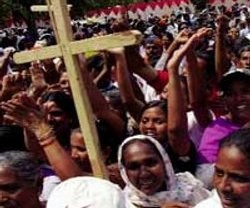 Manifestación de cristianos en la India, donde sufren persecución
