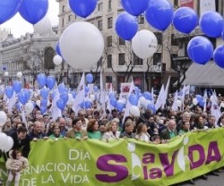 Los líderes provida españoles en la cabecera de la manifestación Sí a la Vida