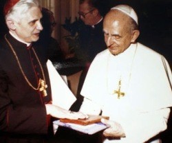 Pablo VI con el cardenal Joseph Ratzinger