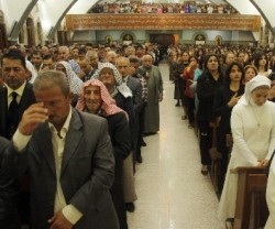 Así fue la misa de Pascua en Mar Behnam, un centro del catolicismo siríaco en el norte de Irak, ahora en manos yihadistas