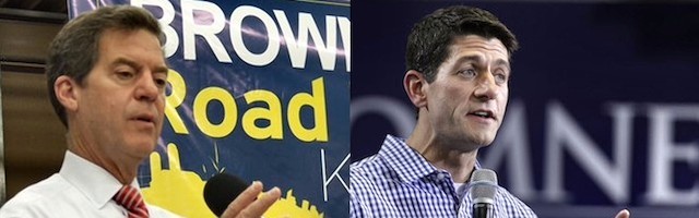 Sam Brownback (izquierda) y Paul Ryan (derecha).
