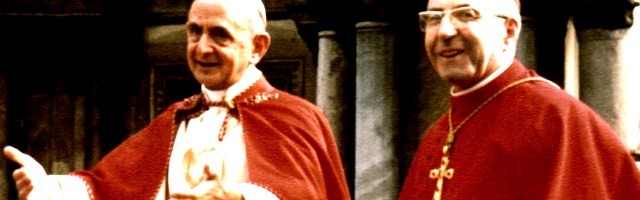 Pablo VI con el cardenal Albino Luciani que sería su sucesor como Juan Pablo I