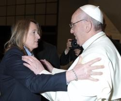 Papa Francisco y la periodista argentina Elisabetta Piqué