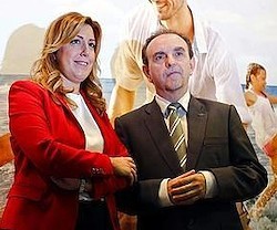 Susana Díaz, presidenta de la Junta de Andalucía, y su consejero de Turismo, Rafael Rodríguez.