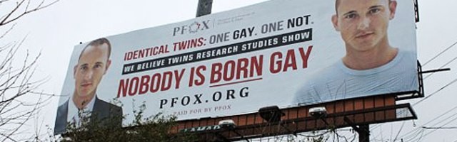 Un anuncio de PFOX (Padres y Amigos de Ex-Gays y Gays)