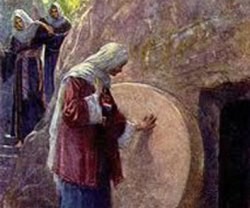 Jesús de nazaret y las mujeres a la salida del sepulcro