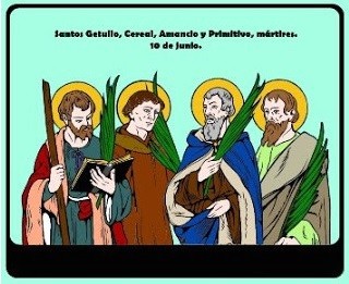 Los cuatro santos. Ilustración.