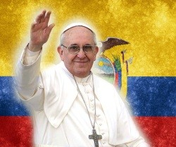 Papa Francisco en el poster oficial de su visita a Ecuador