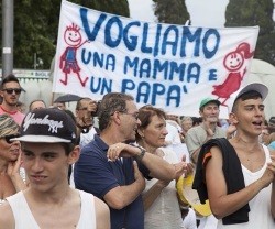 Un detalle de la gran manifestación del Family Day de junio de 2015 en Roma por la familia