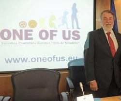 Jaime Mayor Oreja en una presentación de la plataforma provida europea One of Us
