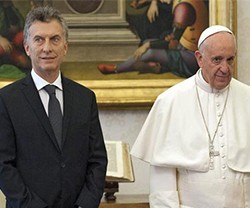 El papa Francisco recibe al presidente de Argentina, Mauricio Macri