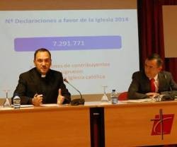 Fernando Giménez Barriocanal y el P. Jose Gabriel Vera durante la presentación de los resultados