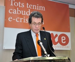 Josep Miró, presidente de E-Cristians, en el décimo aniversario de la asociación