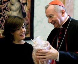 El secretario de Estado, el cardenal Parolin, se reunió con la vicepresidenta de España