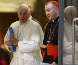 El cardenal Parolin con el Papa Francisco... que ya en 2014 habló contra la secesión