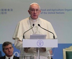 El Papa habla del hambre del mundo en la FAO y critica el control poblacional como posible solución