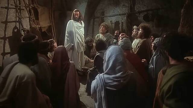 Una de las apariciones de Jesús a los apóstoles, en 'Jesus Film Project'.