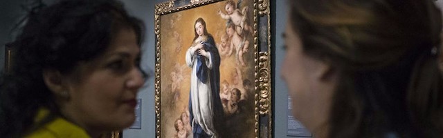 Una de las Inmaculadas de Murillo, en la Muestra Velázquez-Murillo que tuvo lugar en Sevilla a finales de 2016.
