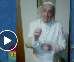 Imagen del Papa en el vídeo mensaje a la Familia Grande del Hogar de Cristo
