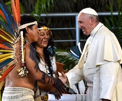 Francisco visitó la selva amazónica durante su viaje a Perú en enero de este año.