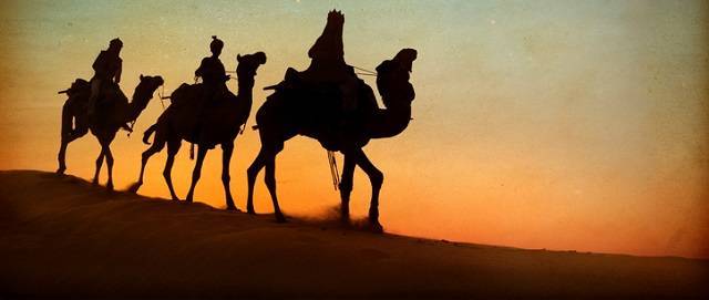 Reyes Magos en camello.