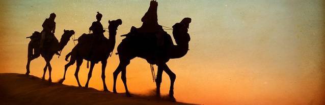 Reyes Magos en camello.