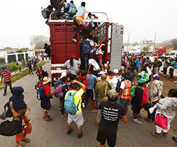 Caravana de migrantes guatemaltecos a travesando México