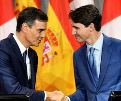 Los presidentes del Gobierno de España y Canadá, Pedro Sánchez y Justin Trudeau, coinciden en el impulso a la eutanasia: es uno de los proyectos inminentes del dirigente socialista español.
