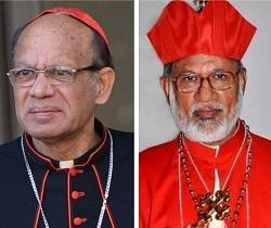 A la izquierda, el cardenal Gracias, arzobispo de Bombay; a la derecha, el cardenal Alencherry, primado de la Iglesia siro-malabar