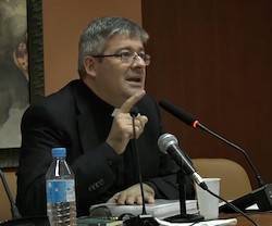 Jorge López-Teulón, durante su conferencia sobre los mártires de Toledo en las recientes Jornadas Martiriales.