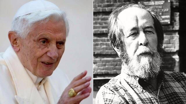 Benedicto XVI y Alexander Solzhenitsyn.