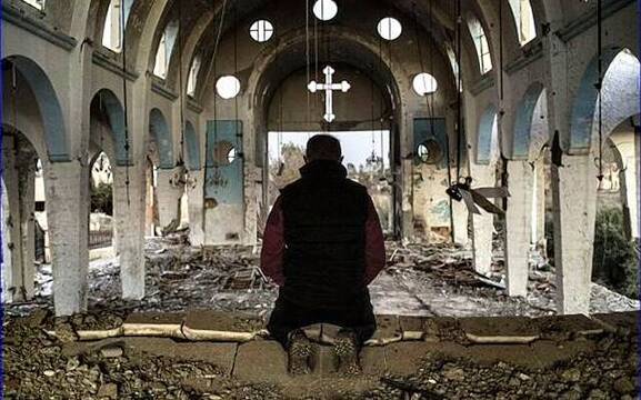Iglesia destruida en Siria.