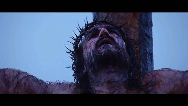 Cristo en la Cruz en La Pasión de Mel Gibson.