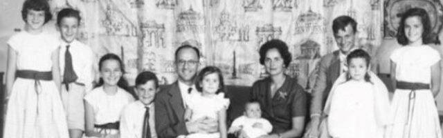 Enrique Shaw, su mujer Cecilia Bunge y sus nueve hijos