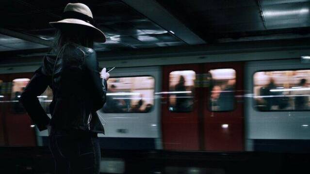 Una mujer espera el Metro