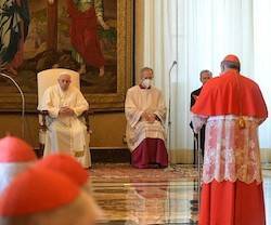 El Papa y los cardenales en el Consistorio.